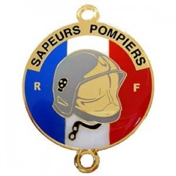Autocollant plaque immatriculation Pompier écusson Français
