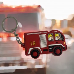 Porte-clé pompier jeton caddie avec logo casque pompier