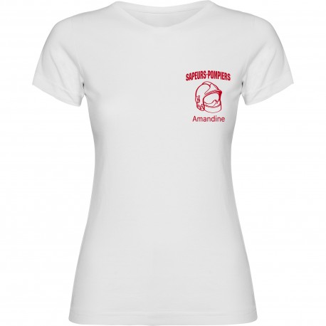 T-SHIRT FLUO FEMME BLANC PERSONNALISABLE COEUR