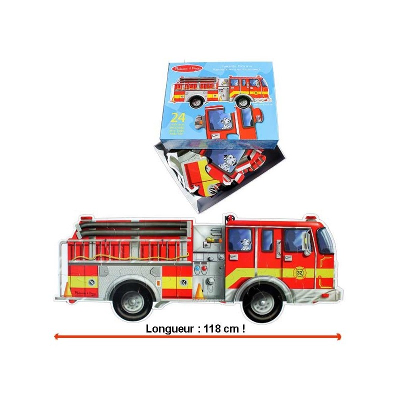 Puzzle de sol camion de pompier géant - Melissa & Doug - 24 pièces